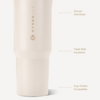 Sport 32oz | Leakproof Insulated Water Bottle Workout &amp; Hike – Cream