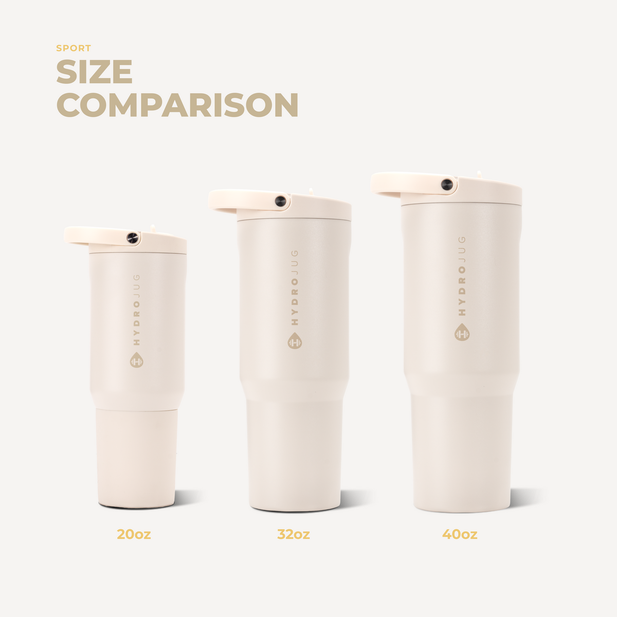 Sport 32oz | Leakproof Insulated Water Bottle Workout &amp; Hike – Cream
